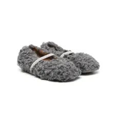 Балетки с оторочкой из шерпы