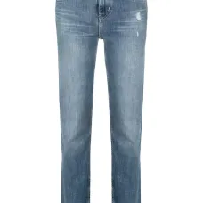 Зауженные джинсы Girlfriend с эффектом потертости