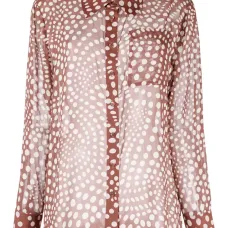 Полупрозрачная рубашка с графичным принтом