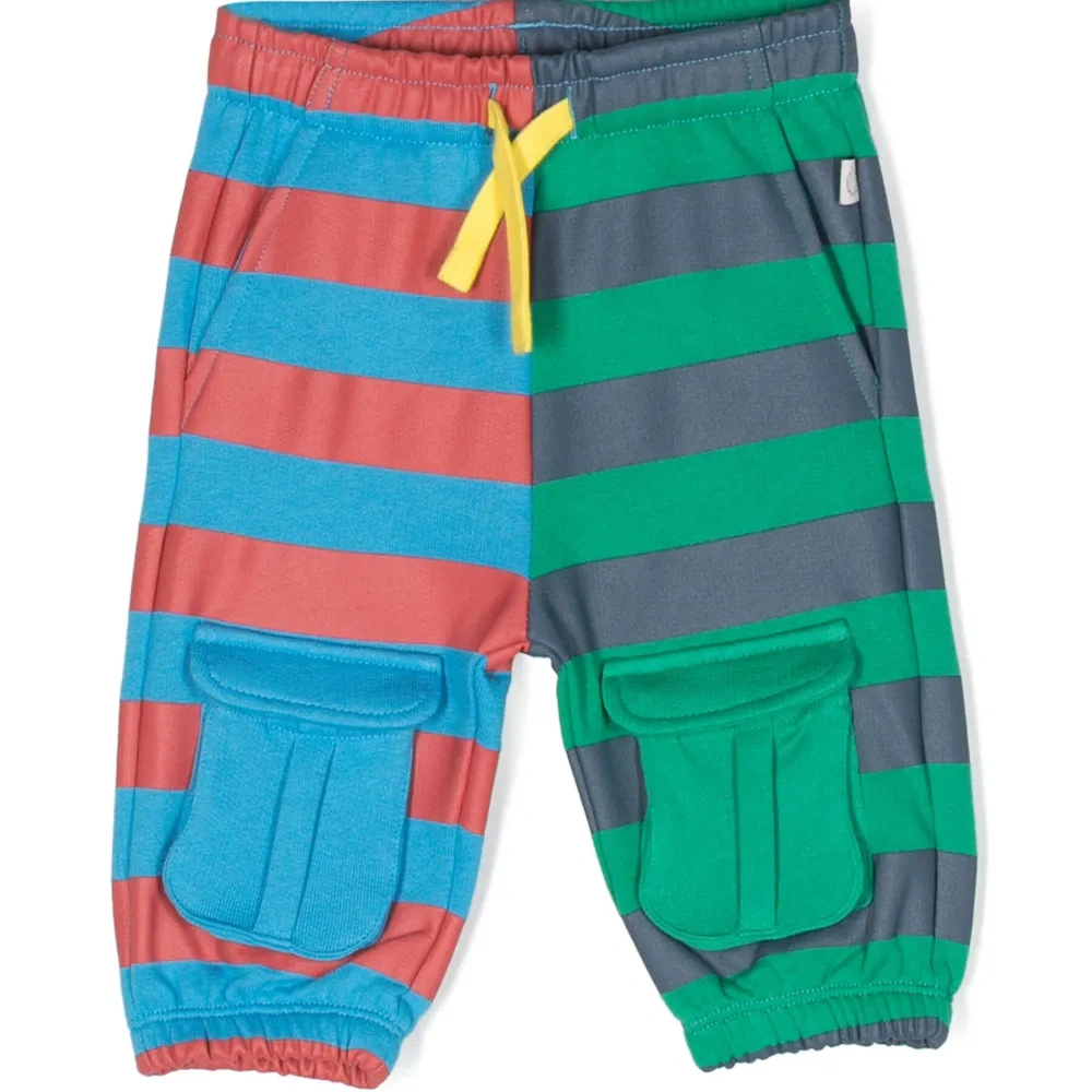 Полосатые спортивные брюки с кулиской