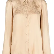 Satin jacquard long-sleeve shirt