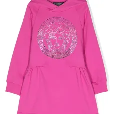 Платье с капюшоном и стразами