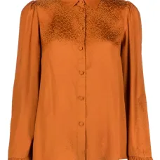 Animal-print ruffle-cuffs shirts