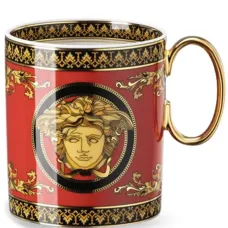 Фарфоровая кружка с принтом Medusa и узором Baroque