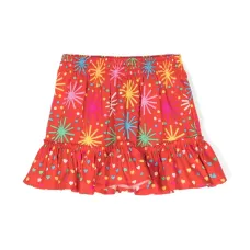 Юбка с оборками и графичным принтом