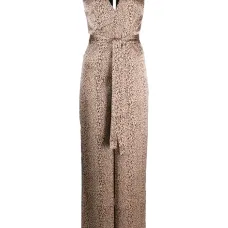 Атласный комбинезон с леопардовым принтом Атласный комбинезон с леопардовым принтом