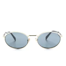 Солнцезащитные очки в овальной оправе с логотипом