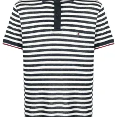 Полосатая рубашка поло с нашивкой-логотипом