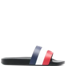 Шлепанцы в полоску с тисненым логотипом