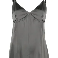 Атласный топ с V-образным вырезом