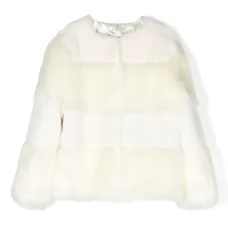 Полосатая шуба из искусственного меха Полосатая шуба из искусственного меха