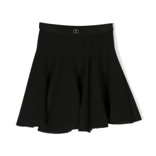 Плиссированная мини-юбка с логотипом