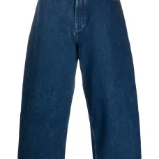 Укороченные джинсы широкого кроя