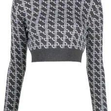 Укороченный жаккардовый джемпер Укороченный жаккардовый джемпер