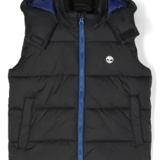 Дутый жилет с капюшоном и логотипом