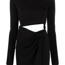 Платье мини с длинными рукавами и вырезом Платье мини с длинными рукавами и вырезом