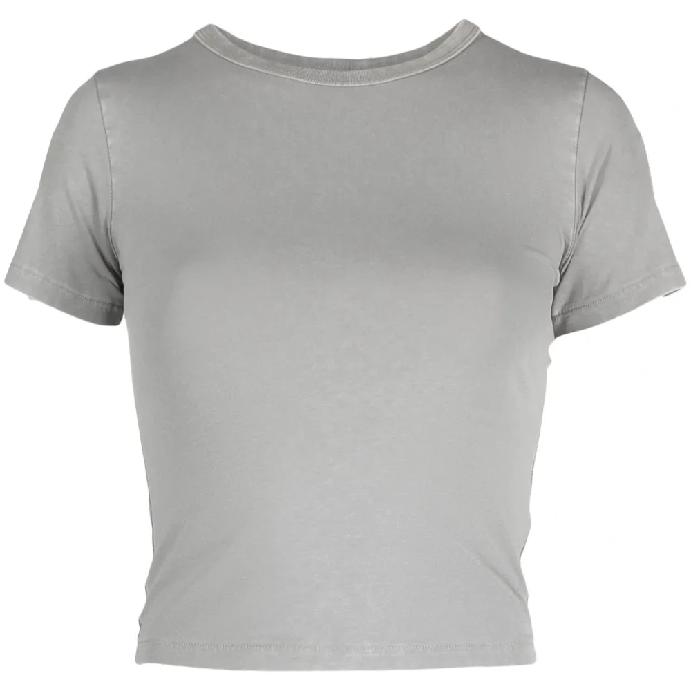 Укороченная футболка с круглым вырезом Укороченная футболка с круглым вырезом