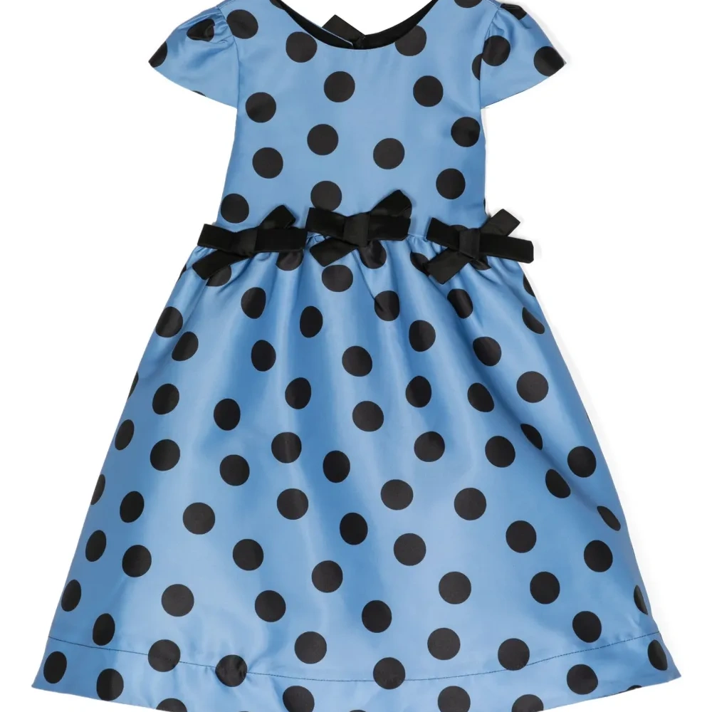 Платье в горох с бантом