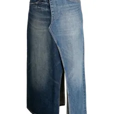 Джинсовая юбка асимметричного кроя Джинсовая юбка асимметричного кроя