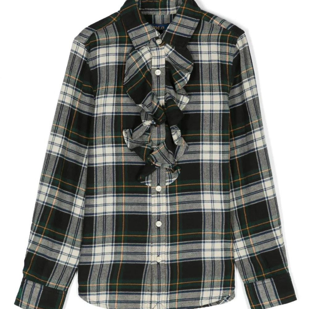 Клетчатая рубашка с оборками