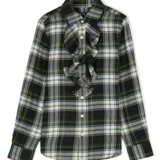 Клетчатая рубашка с оборками Клетчатая рубашка с оборками