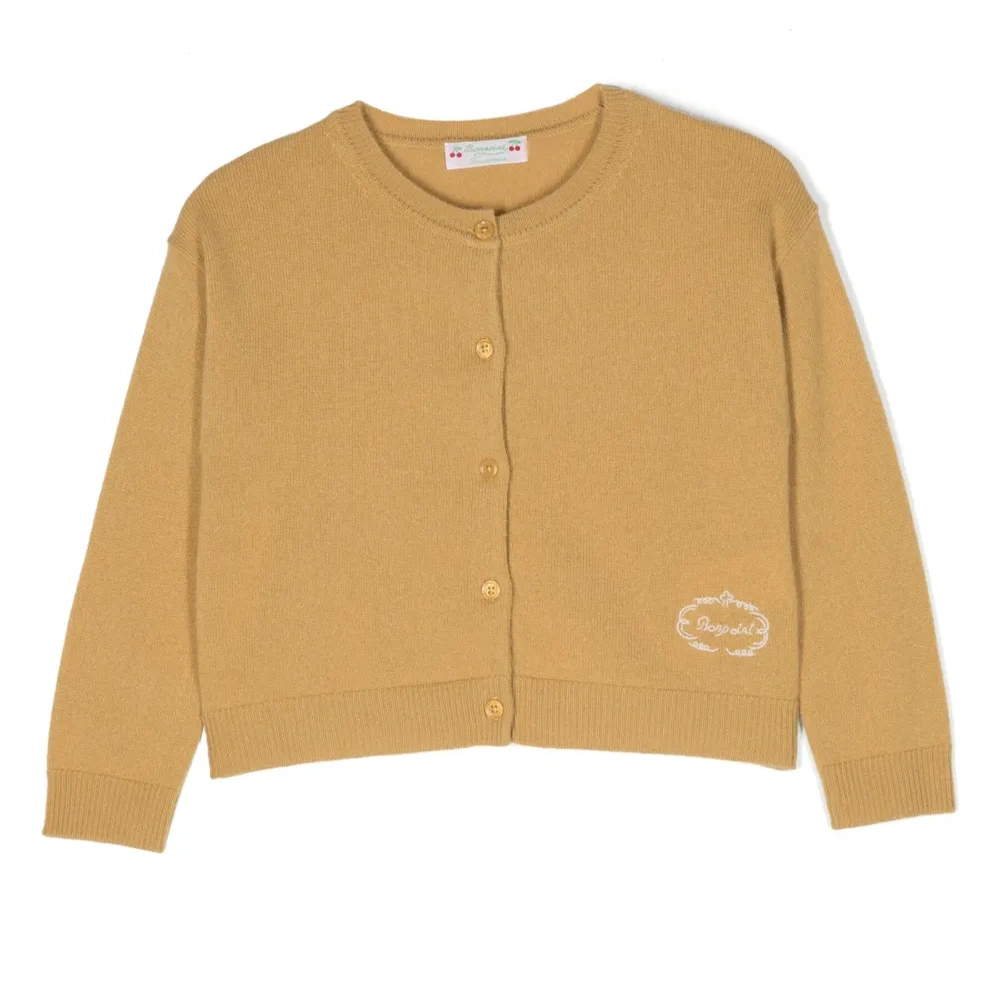 Кашемировый кардиган с вышитым логотипом