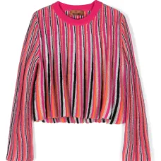 Полосатый джемпер вязки интарсия