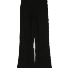 Брюки фактурной вязки с нашивкой-логотипом