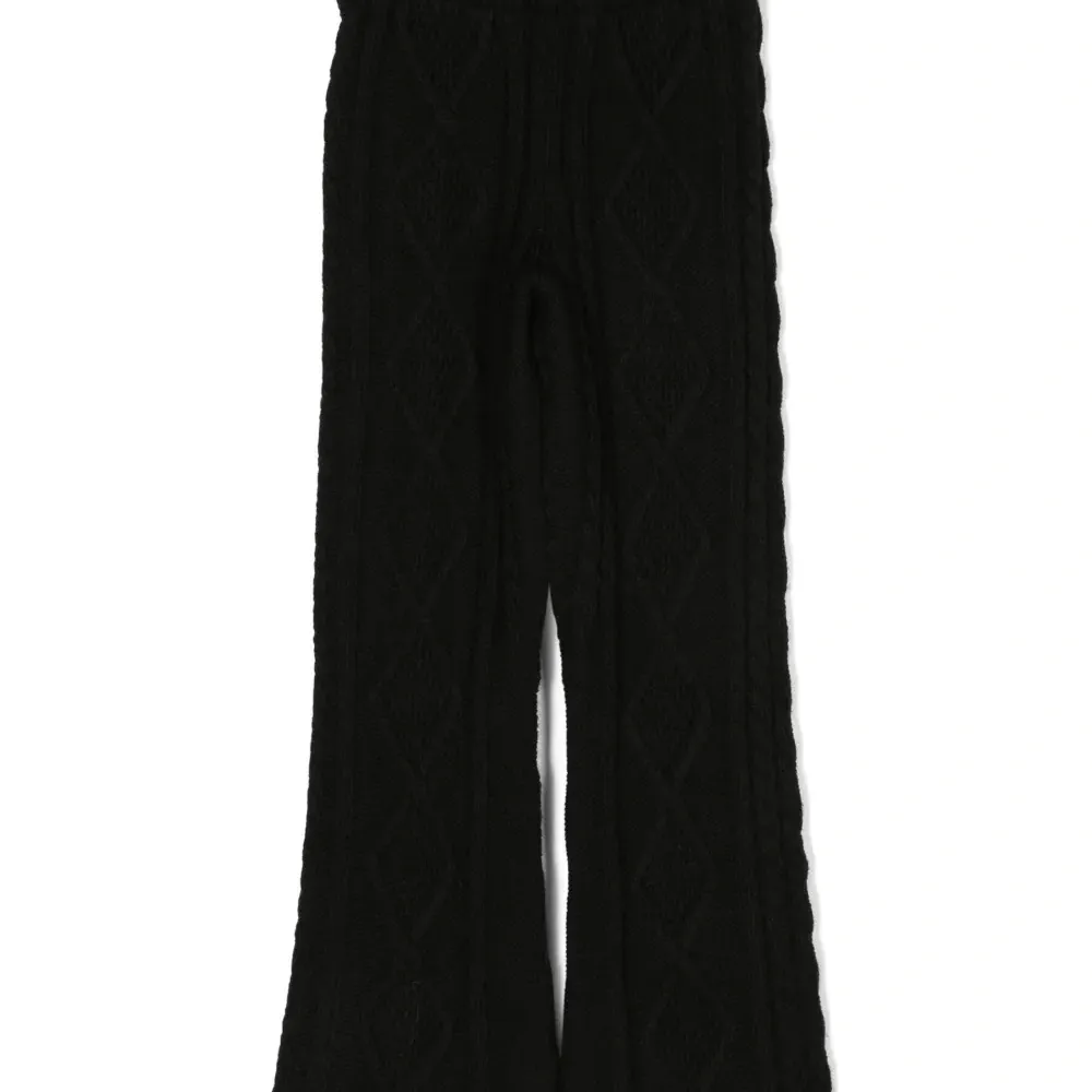 Брюки фактурной вязки с нашивкой-логотипом