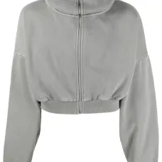 Худи на молнии с воротником-стойкой