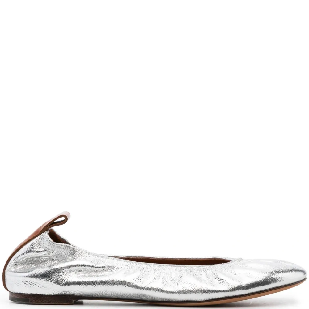 Балетки с эффектом металлик