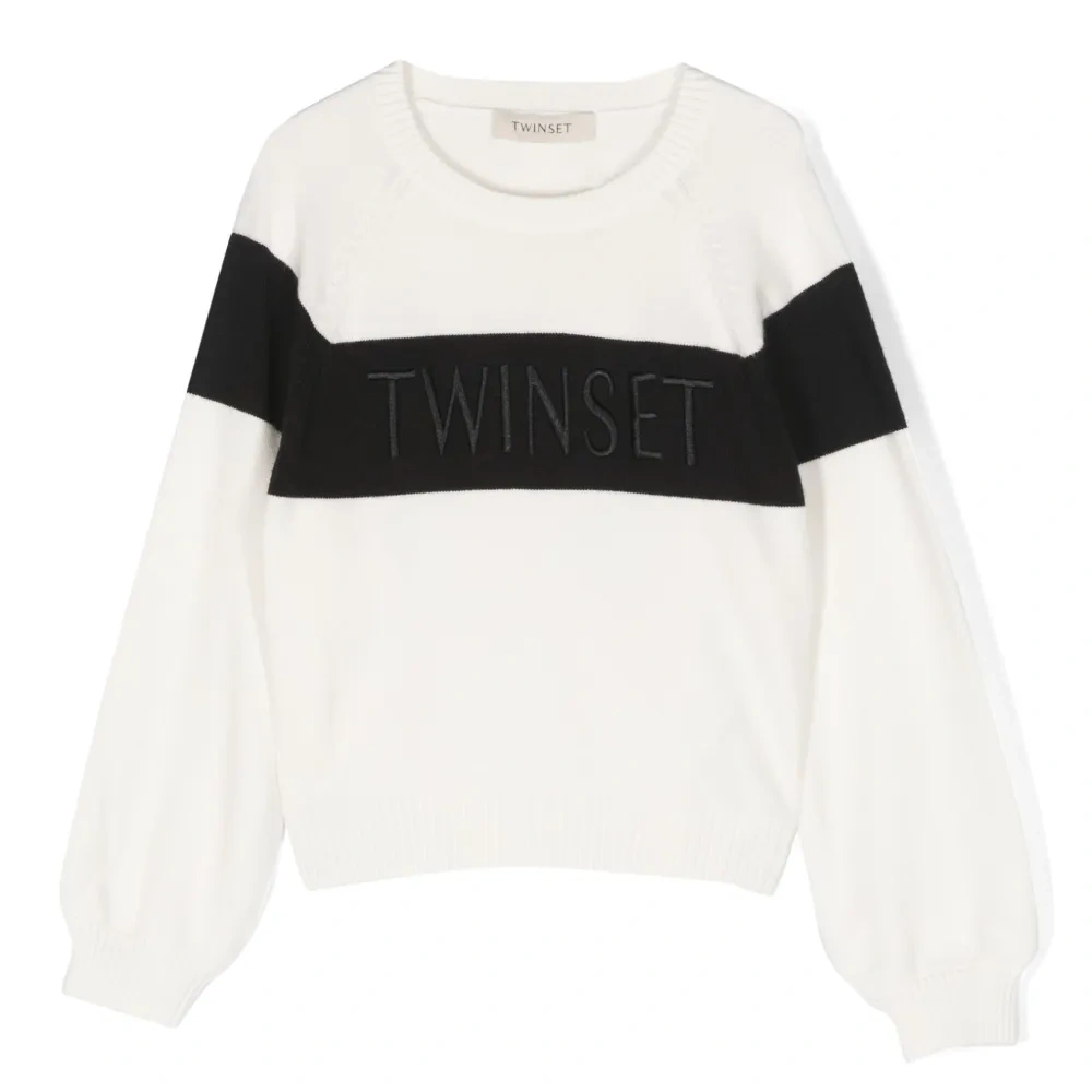 Джемпер с отделкой в полоску и логотипом