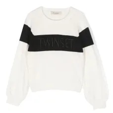 Джемпер с отделкой в полоску и логотипом Джемпер с отделкой в полоску и логотипом