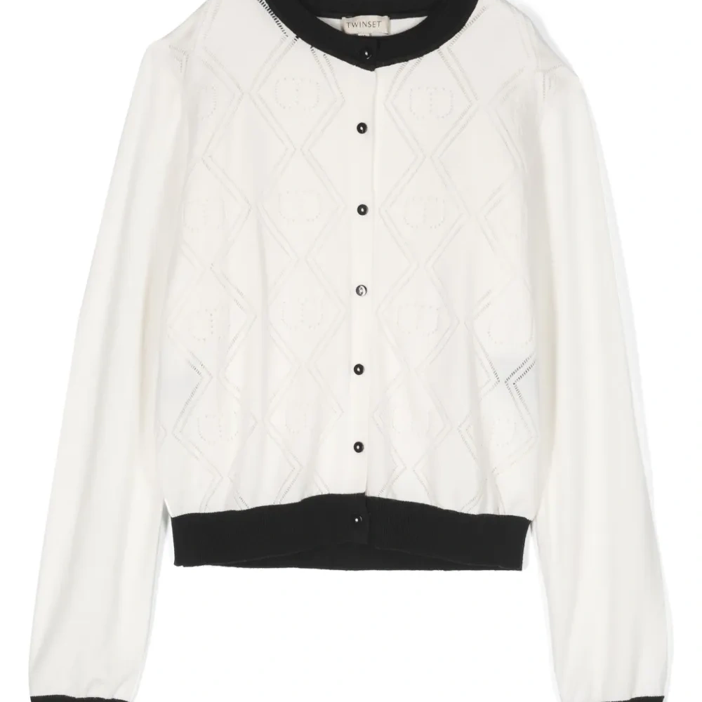 кардиган с жаккардовым логотипом