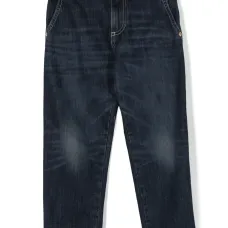 Прямые джинсы с вышитым логотипом