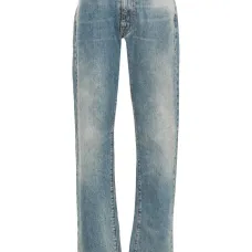 Прямые джинсы с эффектом потертости