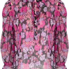 Блузка с завязками и цветочным принтом Блузка с завязками и цветочным принтом