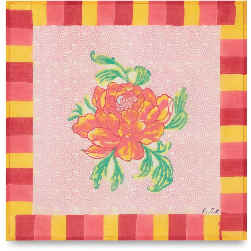 Camelia Magenta floral-print napkins (set of four)