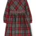 Платье в клетку тартан с вышивкой