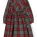 Платье в клетку тартан с вышивкой