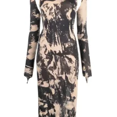 Платье миди с принтом