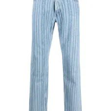 Прямые джинсы в полоску