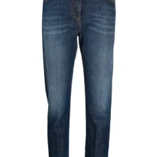 Укороченные джинсы прямого кроя