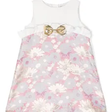 Платье с цветочным принтом и бантом