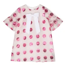 Платье в горох с бантом