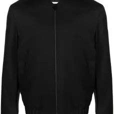 Бомбер на молнии с воротником-стойкой