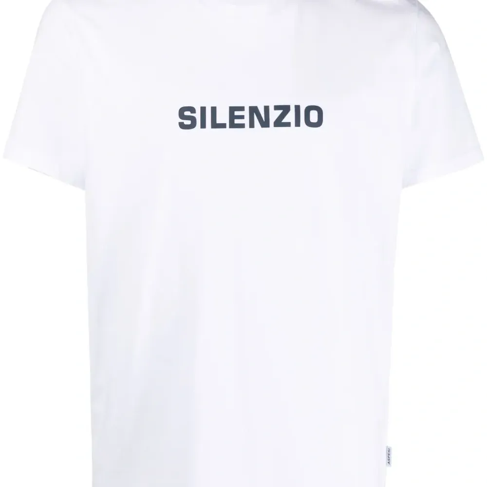 Хлопковая футболка с принтом Silenzio