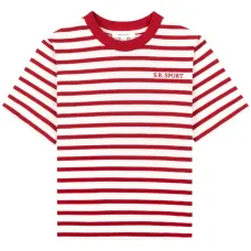 Полосатая футболка с вышитым логотипом