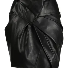 Мини-юбка асимметричного кроя из искусственной кожи