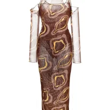 Платье миди Janet с абстрактным принтом